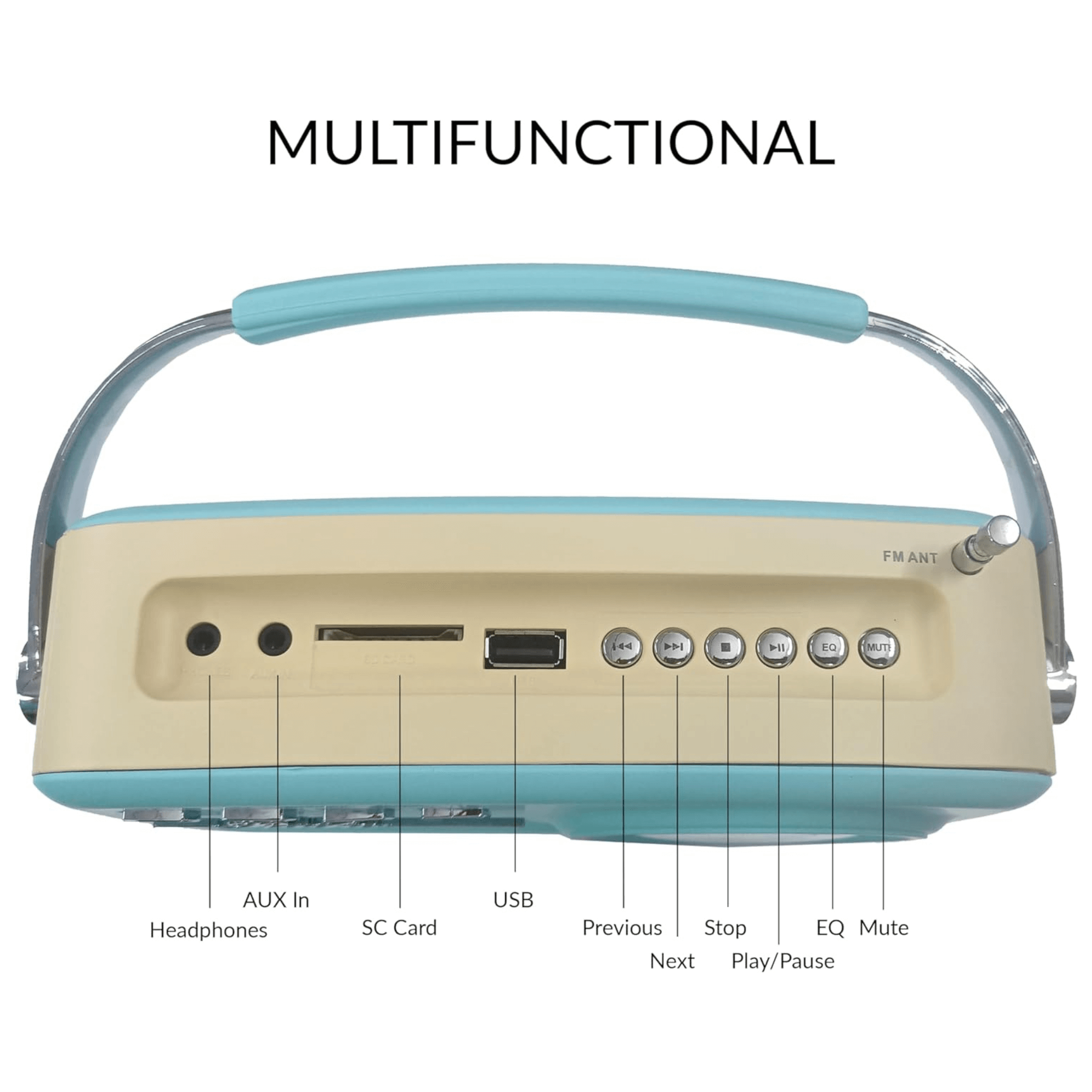 Supersonic Multi-Function Bluetooth Retro Speaker with Rechargeable